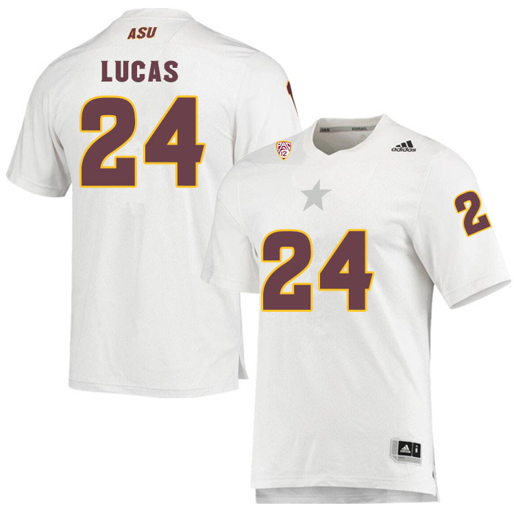 Men #24 Chase LucasArizona State Sun Devils College Football Jerseys Sale-White - Click Image to Close